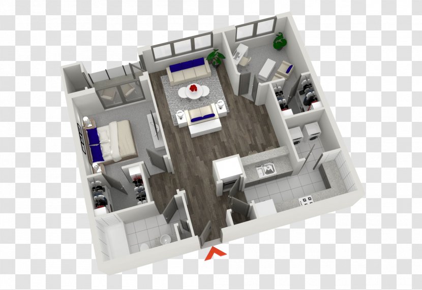 3D Floor Plan House Apartment - Roof Transparent PNG