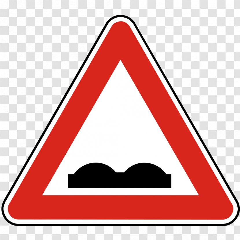 Traffic Sign Warning Speed Bump Road - Vienna Convention On Signs And Signals Transparent PNG
