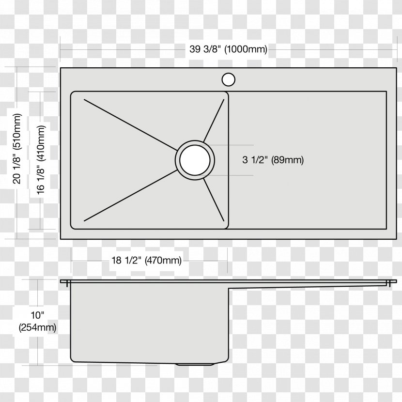 Paper Product Design Line Diagram Angle - Brand - Sink Plan Transparent PNG