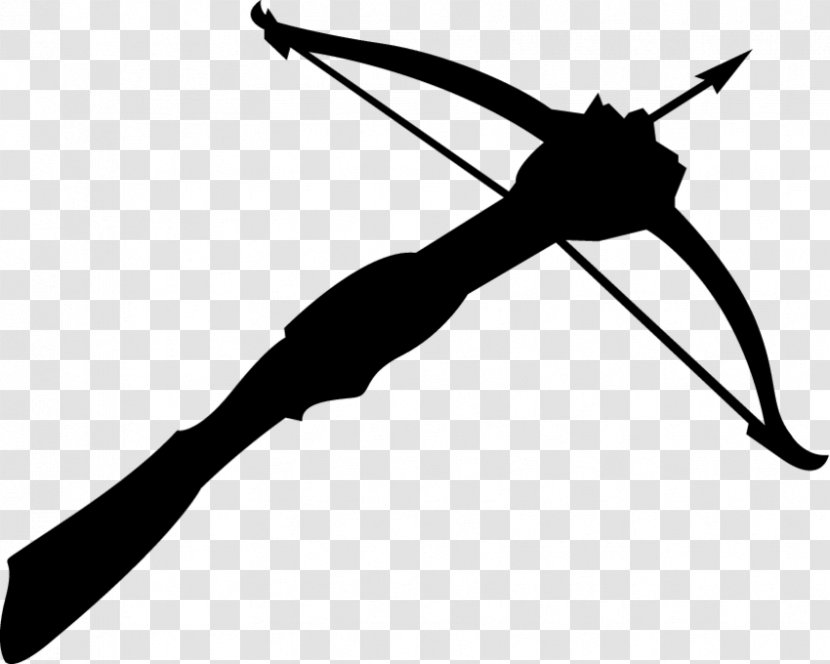 Crossbow Ranged Weapon Bow And Arrow Clip Art - Fashion Accessory - Monochrome Transparent PNG