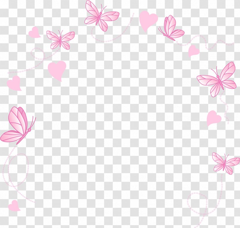 Clip Art - Heart - Painted Border Vector Butterfly Transparent PNG