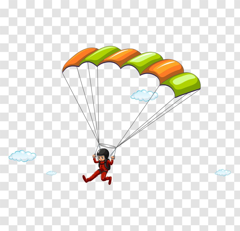 Cartoon Parachute Illustration Transparent PNG