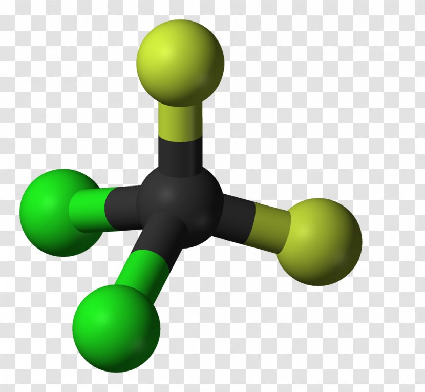 Dichlorodifluoromethane Trichlorofluoromethane Molecule Chlorofluorocarbon Halomethane - Ballandstick Model - Molecular Geometry Transparent PNG