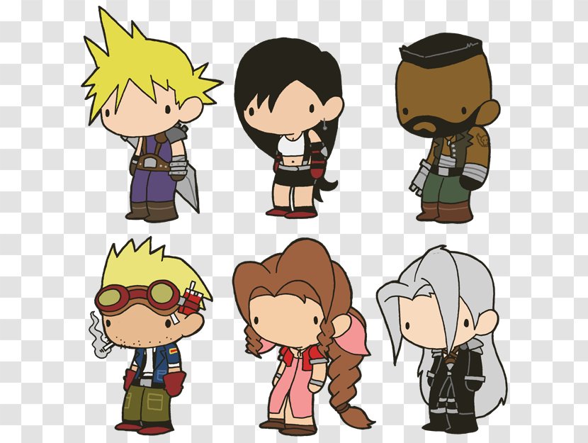 Barret Wallace Aerith Gainsborough Cloud Strife Sephiroth Tifa Lockhart - Watercolor - Final Fantasy Transparent PNG