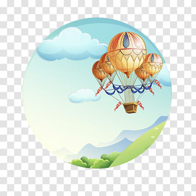 Drawing Royalty-free Photography Illustration - Organism - Hot Air Balloon Landscape Transparent PNG