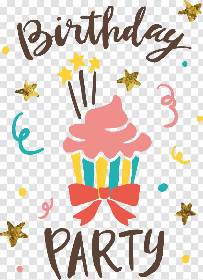 Birthday Cake Party - Pattern - Hand-painted Transparent PNG