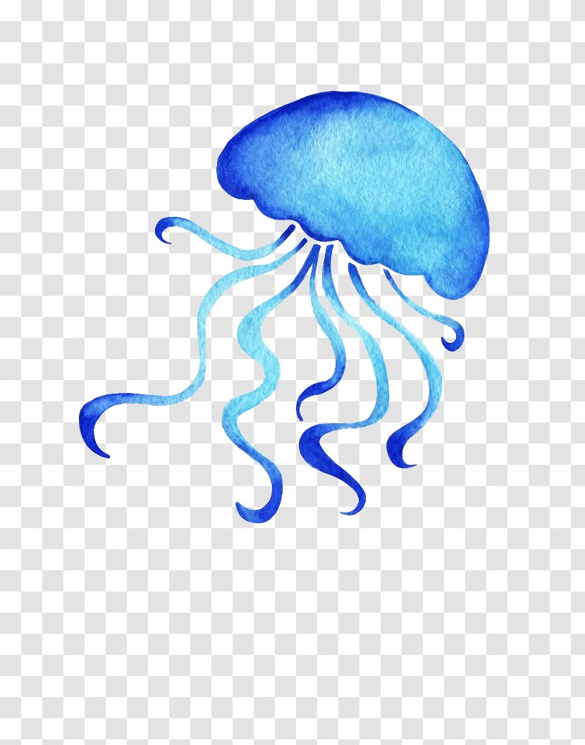 Jellyfish Image Watercolor Painting Cartoon - Medusa Transparent PNG