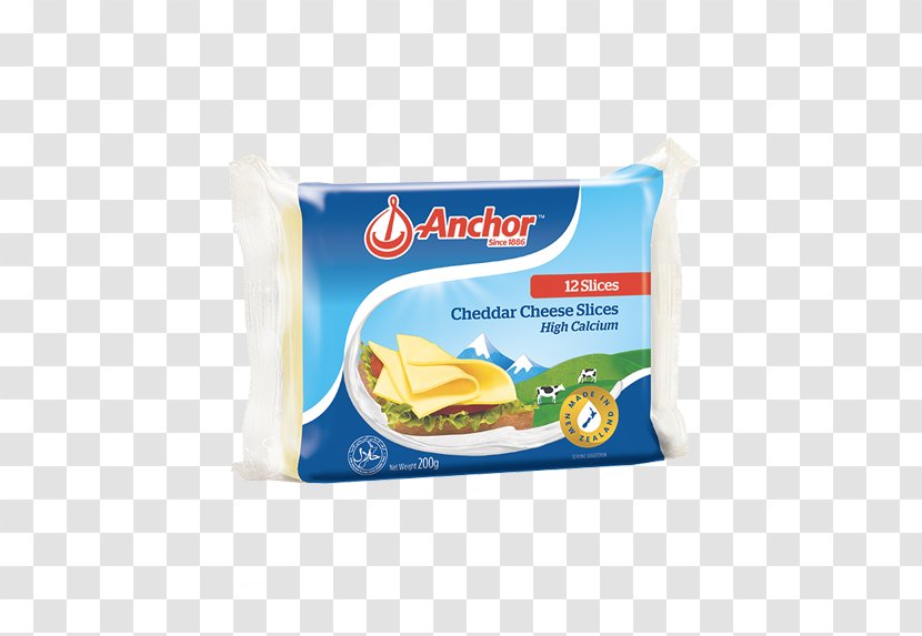 Processed Cheese Milk Cheddar Kraft Singles Anchor - Dairy Product - Slice Transparent PNG