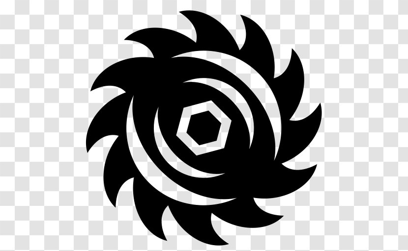 Symbol Circular Saw Black & White - Flora - Blade Transparent PNG