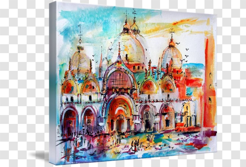 Watercolor Painting Venice Gallery Wrap Canvas - Italy Transparent PNG