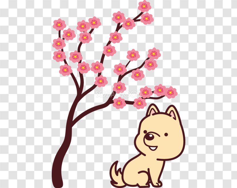 Dog Plum Blossom Clip Art - Vertebrate Transparent PNG