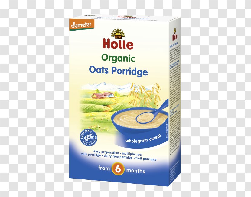 Baby Food Porridge Organic Breakfast Cereal Holle - Dish - Milk Transparent PNG