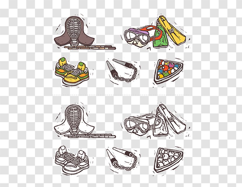 Sports Equipment Illustration - Shoe - Hand-painted Icon Of Transparent PNG