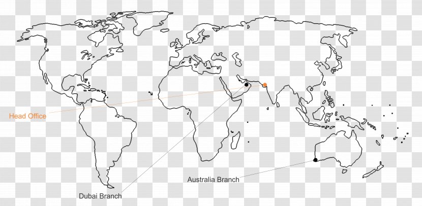 World Map Globe Blank - Monochrome - Kaba Transparent PNG