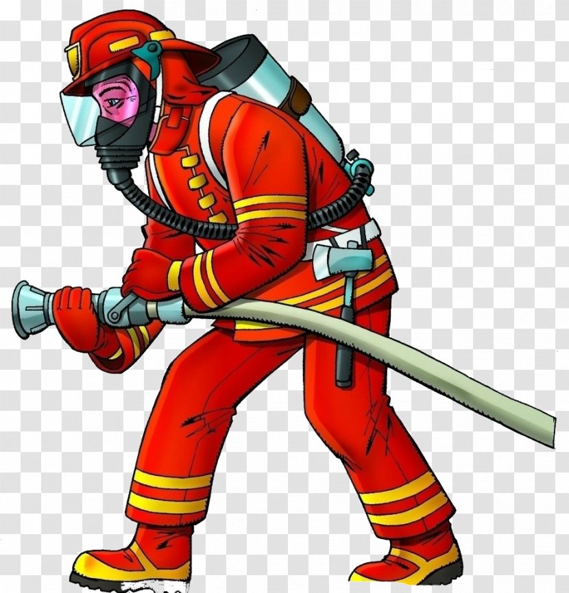 Firefighter Police Officer Cartoon Firefighting - Safety - Red Clothes Firefighters Transparent PNG