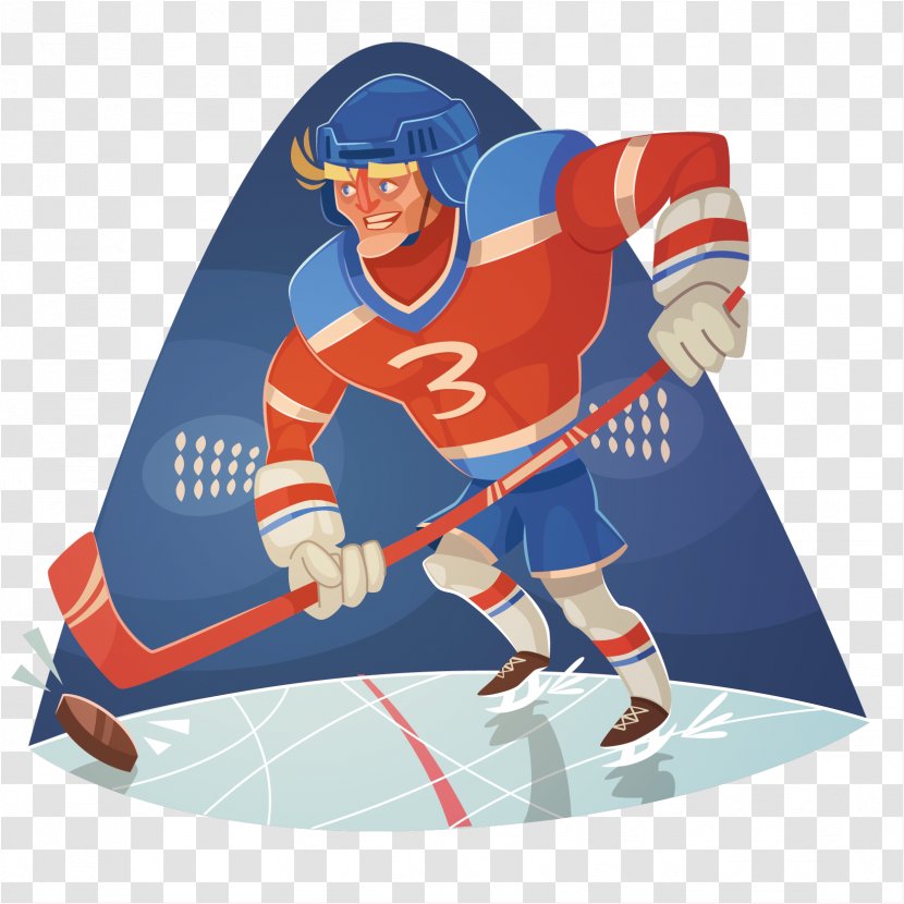 Ice Hockey Sports Equipment Football - Goalkeeper - Cartoon Player Vector Illustration Material Transparent PNG