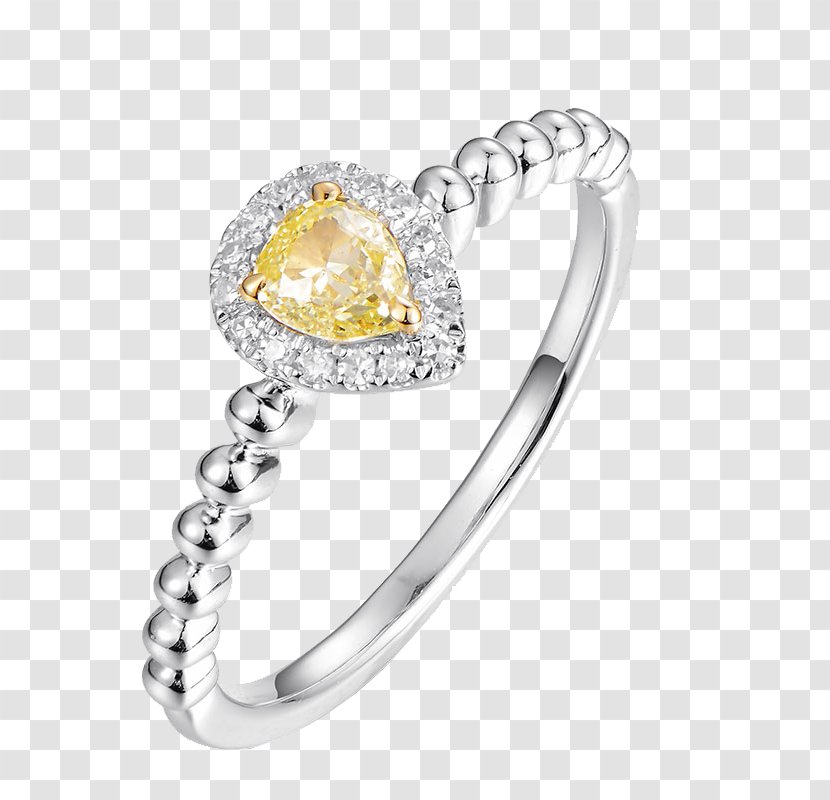 Yellow Diamond - Drop - Teardrop-shaped Ring Transparent PNG