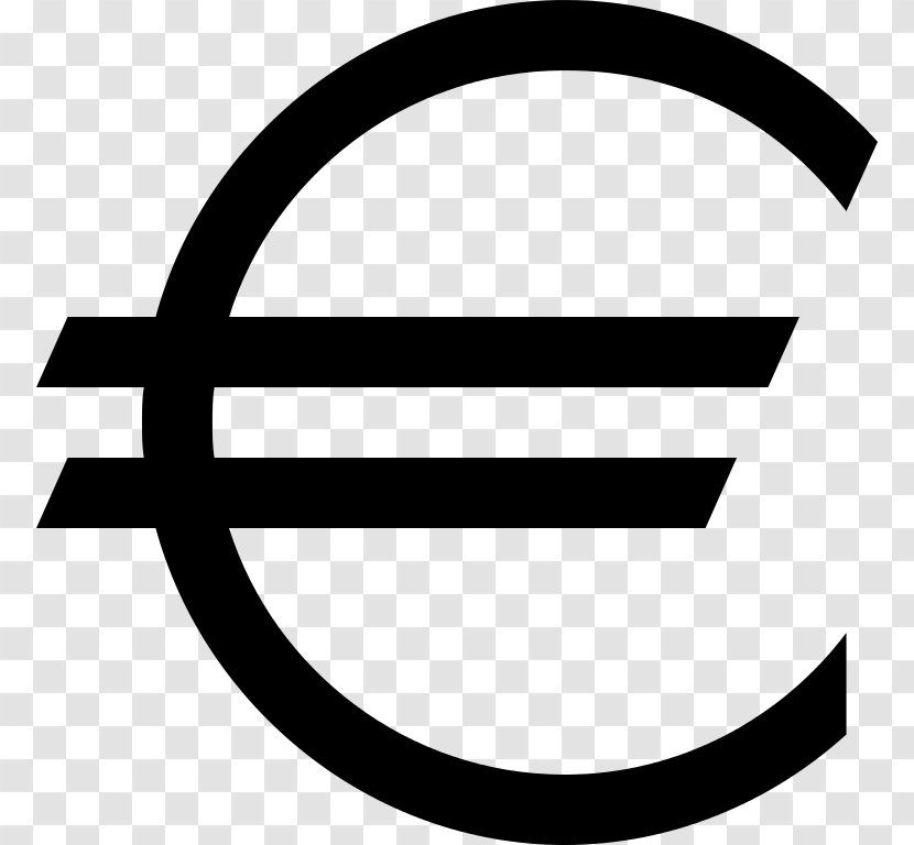 Euro Sign Currency Symbol Dollar Pound - Black And White Transparent PNG