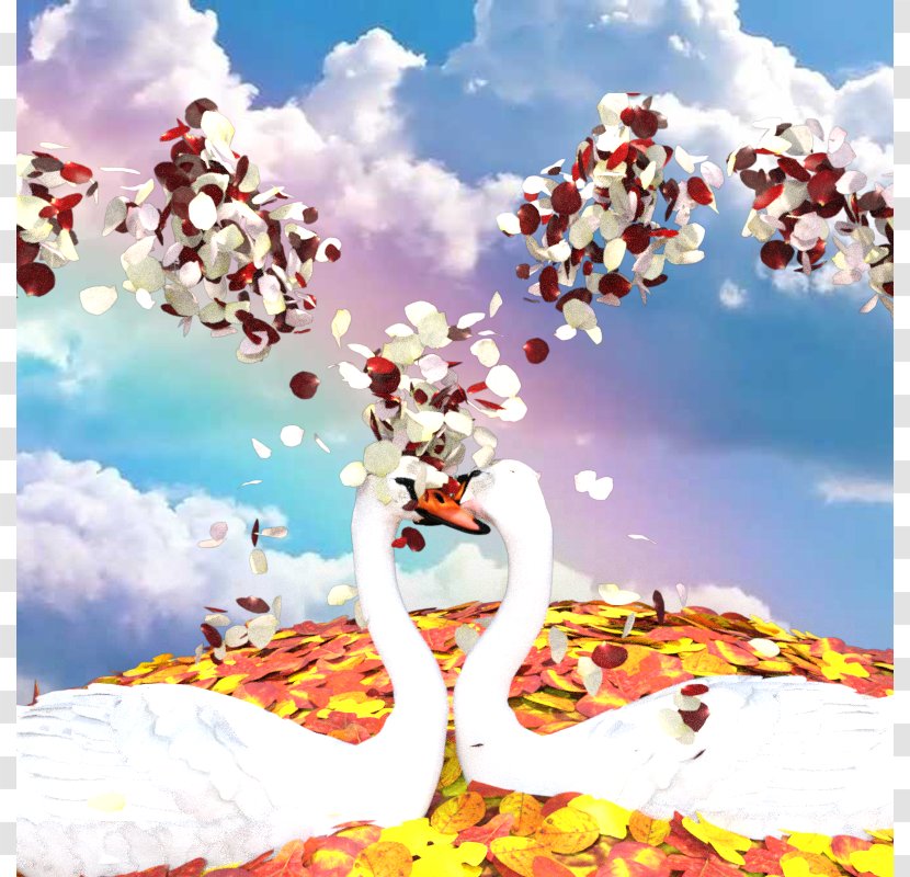Rainbow We Heart It Wallpaper - Ha - Romantic Swan Transparent PNG