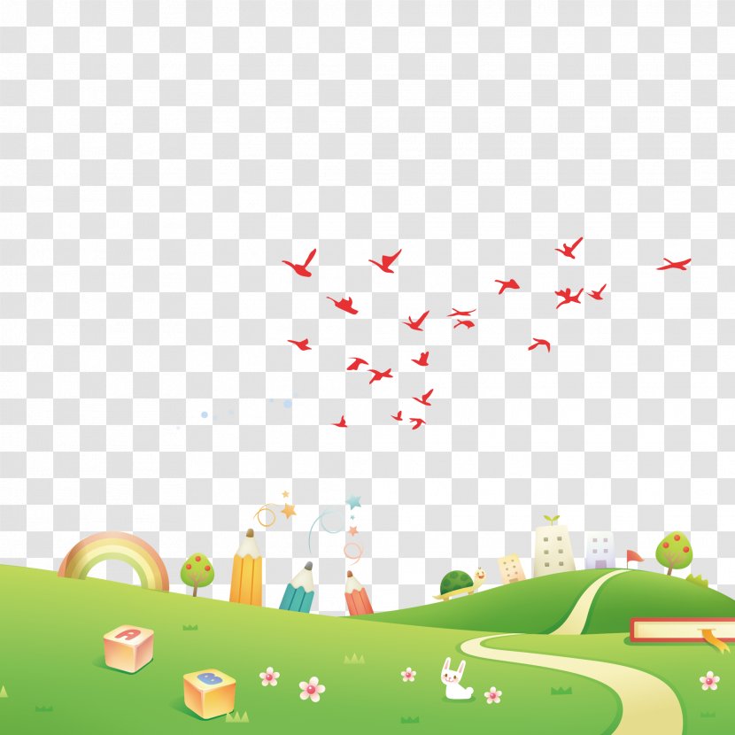 U30d5u30a9u30c8u30e9u30a4u30d6u30e9u30eau30fc Cartoon Illustration - Royaltyfree - Green Lawn Park Scene Transparent PNG