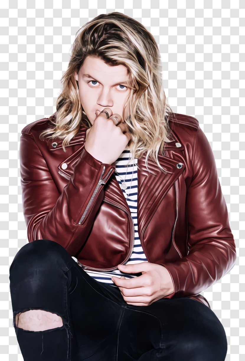 Leather Jacket M Photo Shoot Fashion Model - Blond - Photography Transparent PNG