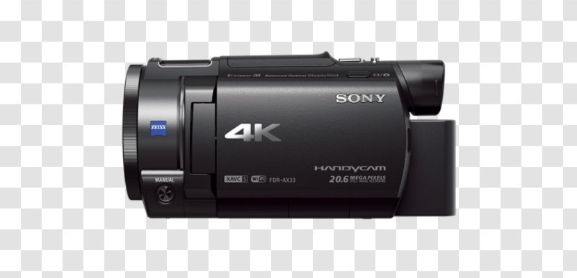 Sony Handycam FDR-AX33 Video Corporation Camcorder SteadyShot - Fdrax33 - Electronics Manuals Transparent PNG