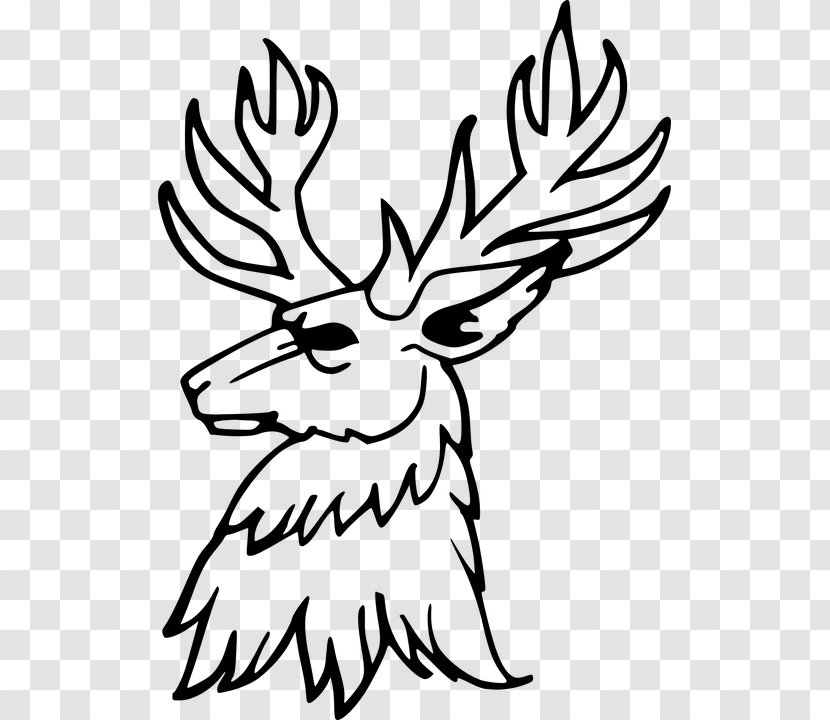 Reindeer Drawing Antler Clip Art - Fictional Character - Deer Transparent PNG