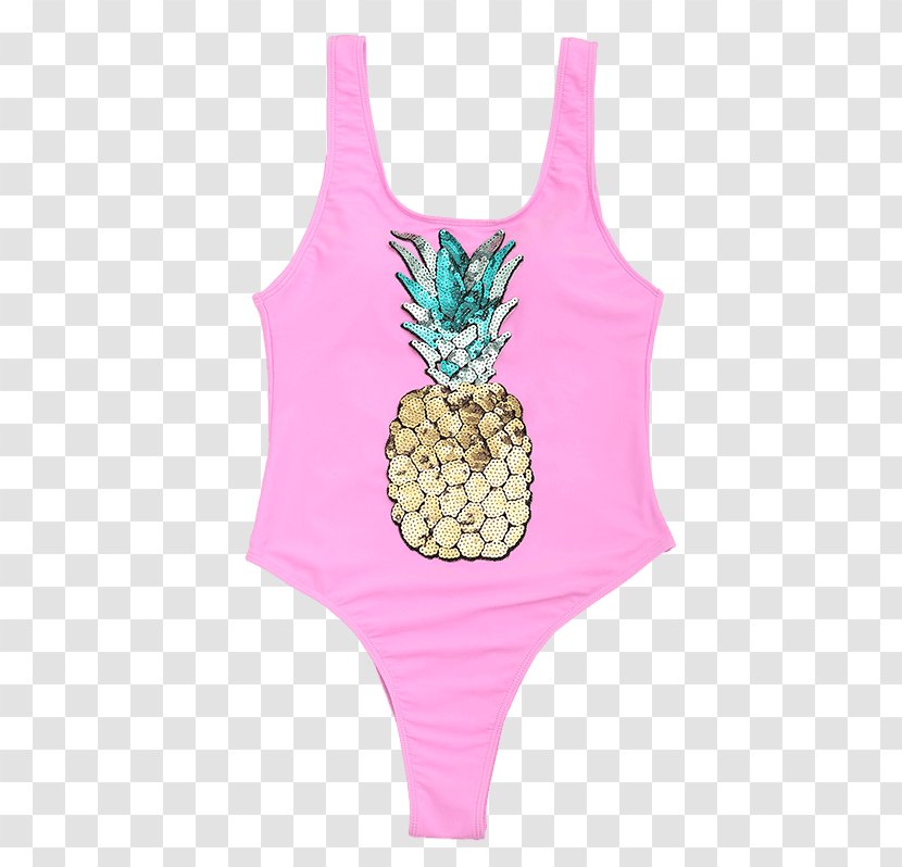 Sequin Textile One-piece Swimsuit Spandex - Flower - Pineapple Cuts Transparent PNG