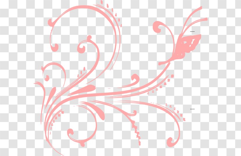 Art Floral Design Clip - Heart - Peach Border Cliparts Transparent PNG