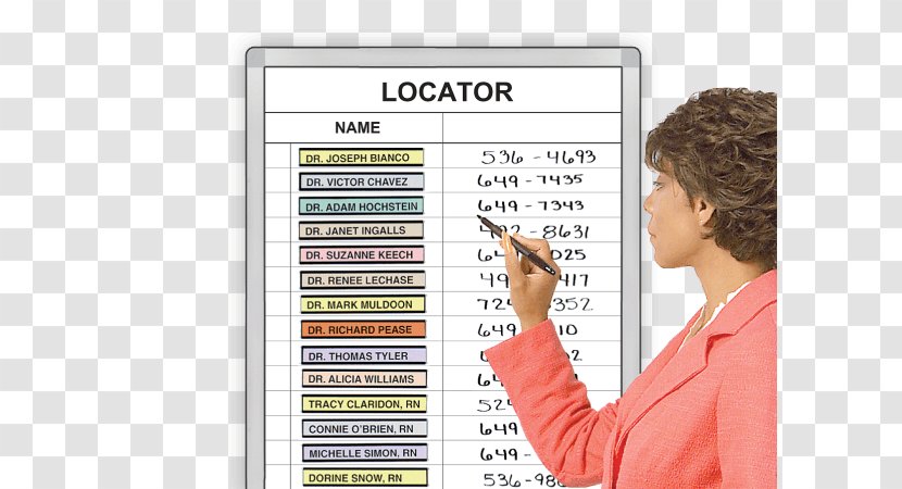 Dry-Erase Boards Magnatag Hospital Office Chart - Text Transparent PNG