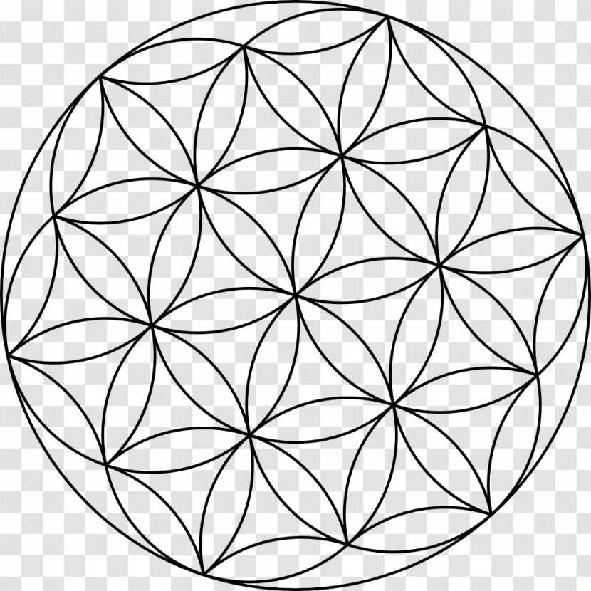 Overlapping Circles Grid Sacred Geometry Flower Clip Art - Vesica Piscis Transparent PNG