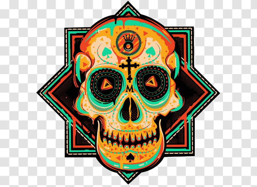 Skull Art Calavera Death Day Of The Dead - Drawing Transparent PNG