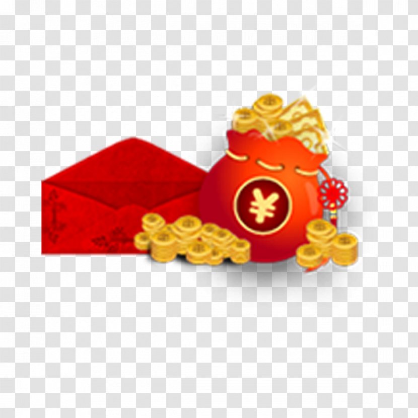 Chinese New Year Gold Bar Sycee - Red Envelope - Each Child Transparent PNG