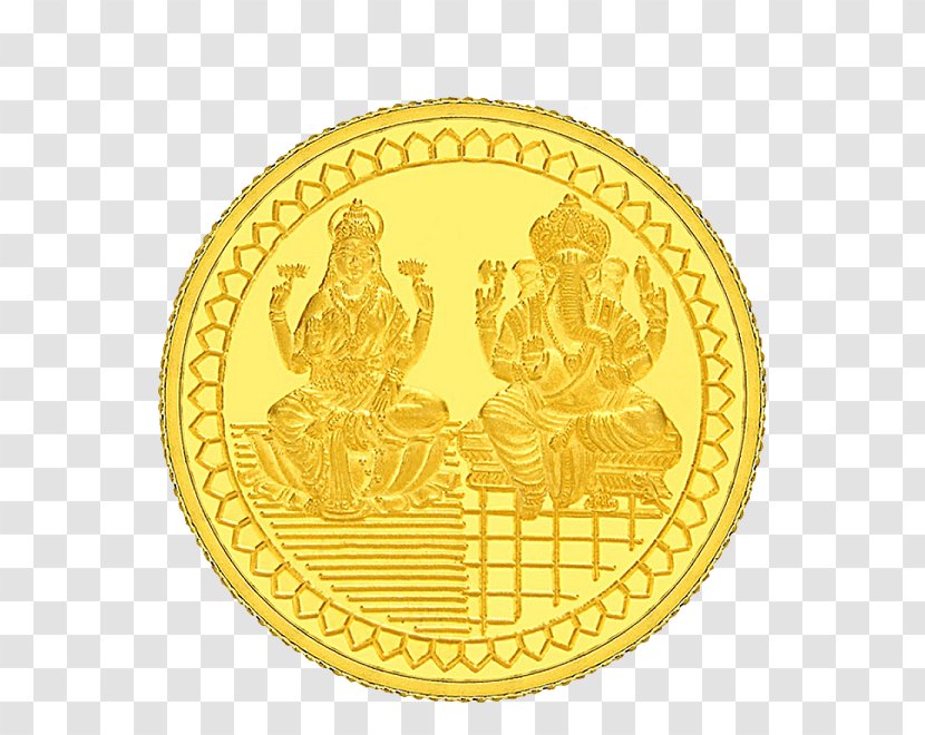 Gold Coin Euro Coins Jewellery - Lakshmi Transparent PNG