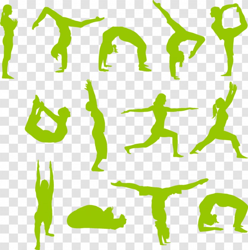 Wii Fit Adobe Illustrator Clip Art - Green - Yoga Silhouette Transparent PNG