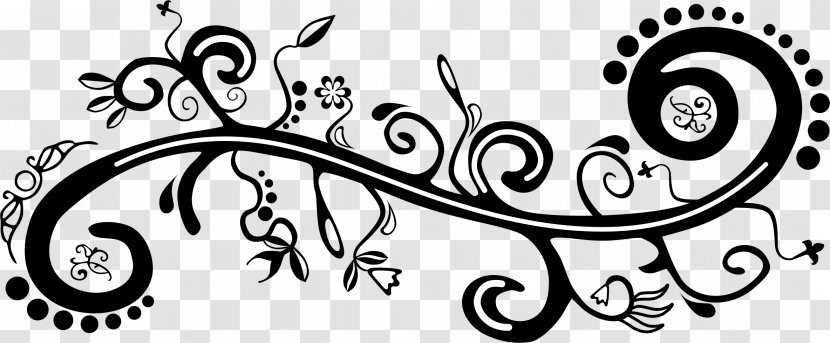 Clip Art Openclipart Drawing Illustration Visual Arts - Black And White - Flourish Border Clipart Transparent PNG