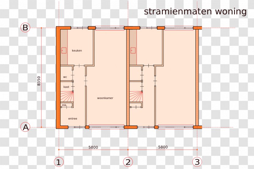 Stramienlijn Stramienmaat Drawing Floor Plan - Building Transparent PNG
