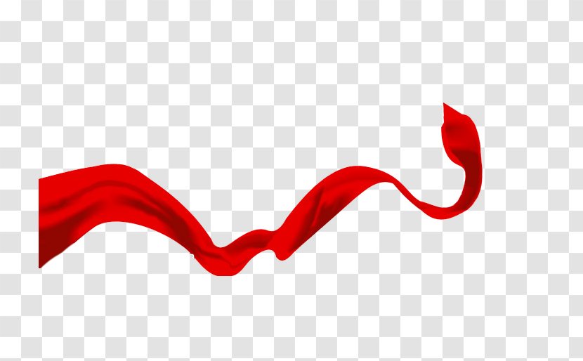 Red Ribbon Textile - Shoelace Knot - Fluttering Transparent PNG