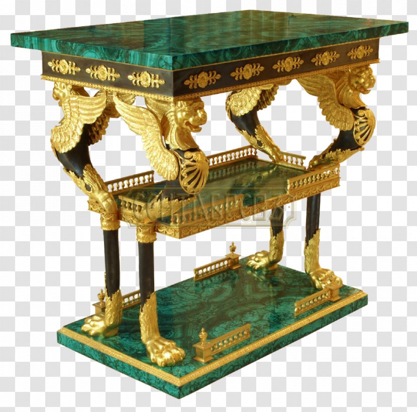 Table Antique Furniture Malachite - Display Case Transparent PNG