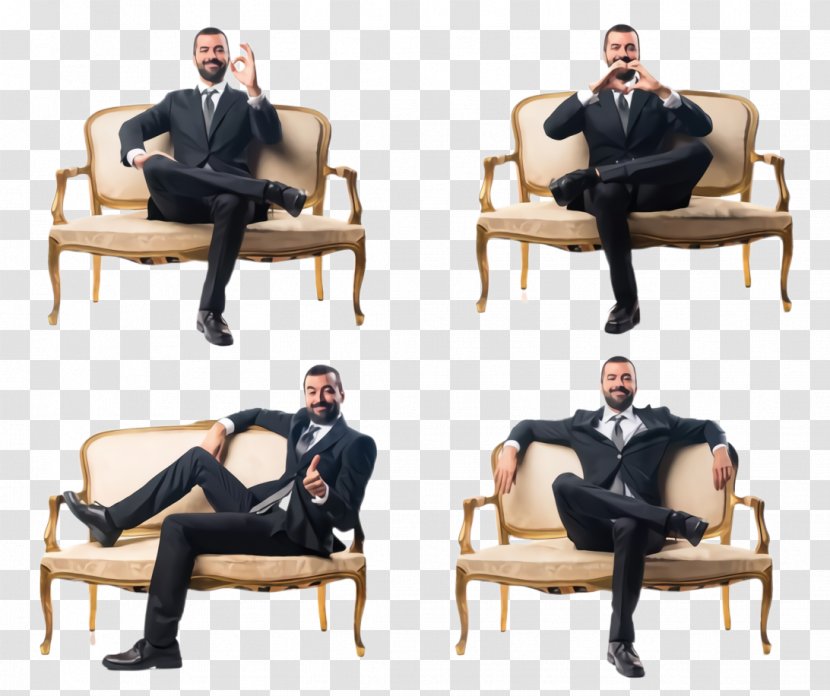 Furniture Chair Sitting Gentleman Comfort - Conversation Leisure Transparent PNG