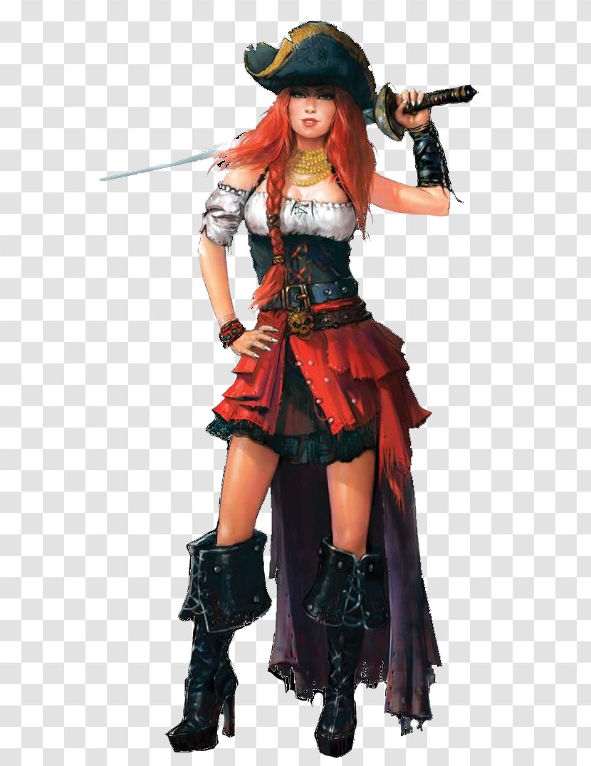 Piracy Costume Dungeons & Dragons Woman Pathfinder Roleplaying Game - Silhouette Transparent PNG