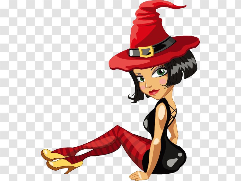 Halloween Clip Art - Pretty Witch Transparent PNG