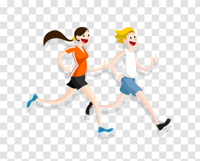 Cartoon Running Clip Art - Silhouette - Couple Transparent PNG