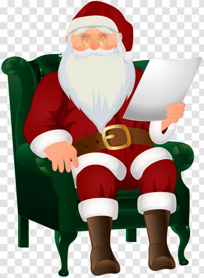 Santa Claus Christmas Clip Art - Ornament - Sitting Image Transparent PNG