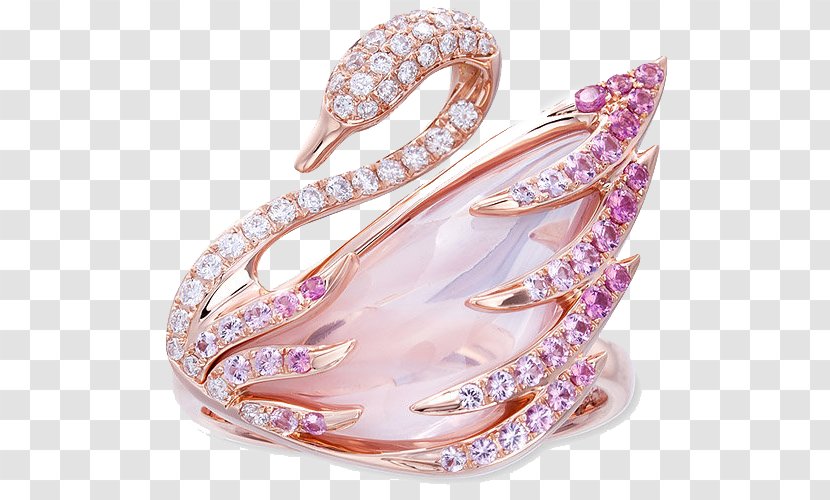 Cygnini Crystal Pink Swarovski AG Jewellery - Bangle - Swan Jewelry Ring Transparent PNG