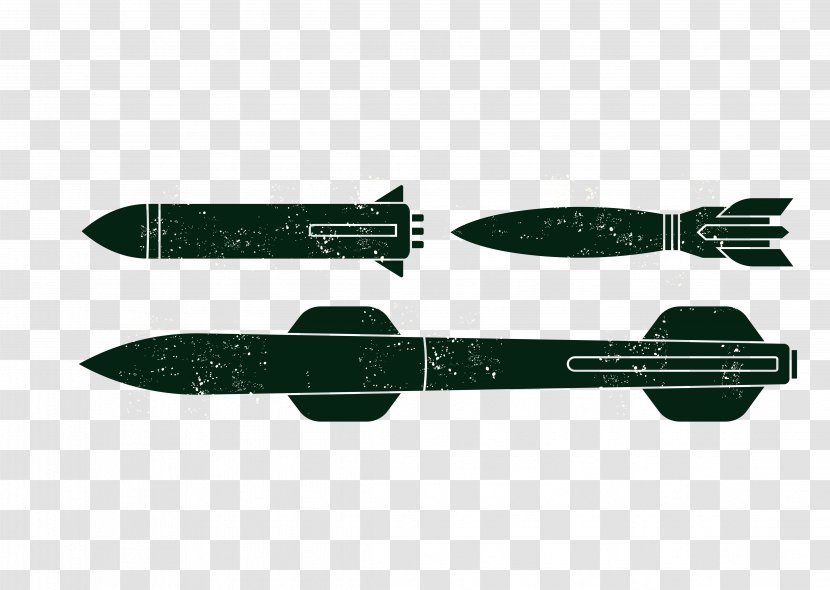 Missile Bomb Rocket Silhouette - Black And White Transparent PNG