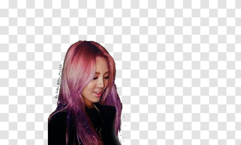 Hyoyeon Black Hair Coloring Purple Ombré - Flower Transparent PNG