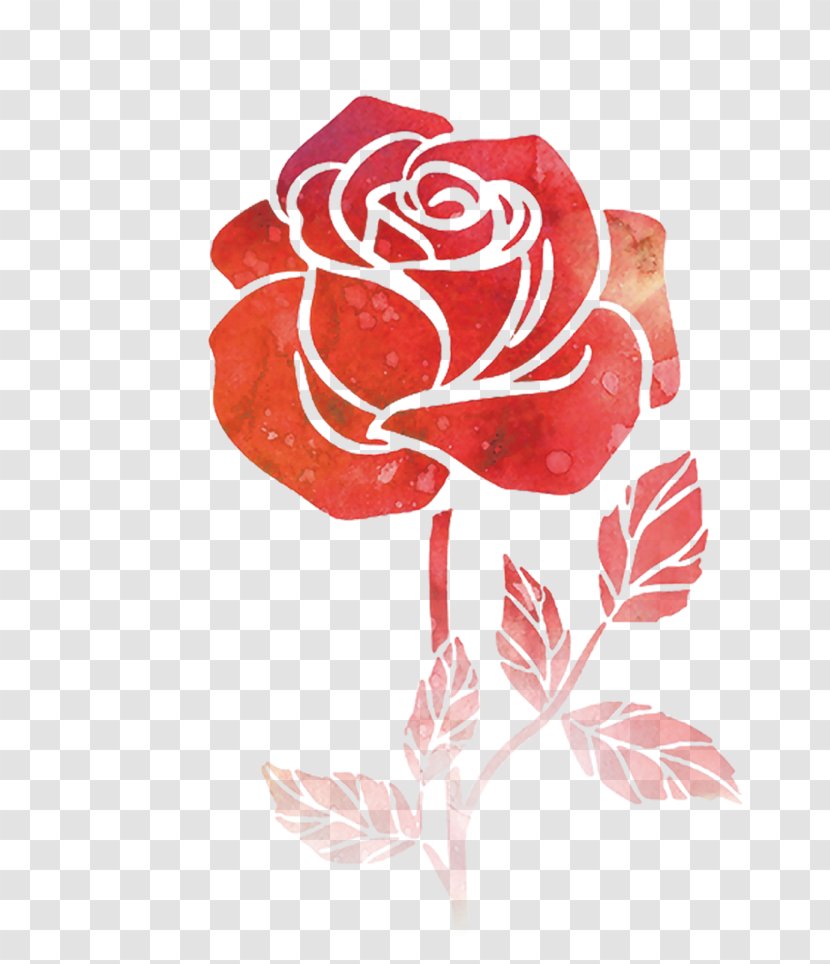 Flower Watercolor Painting Drawing Rose - Red - Flowers Transparent PNG