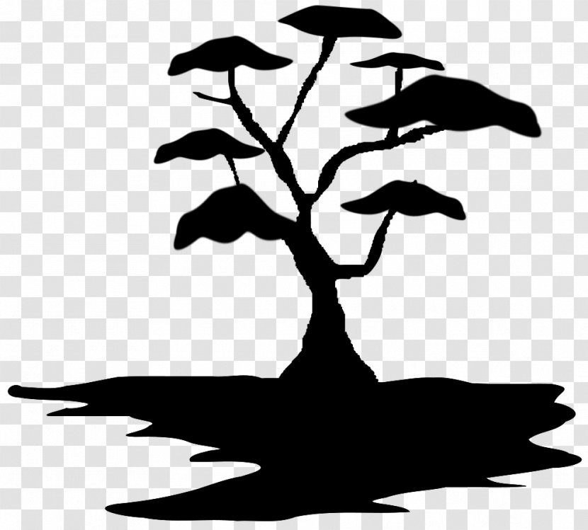 Silhouette Tree Bonsai Clip Art - Monochrome Photography Transparent PNG