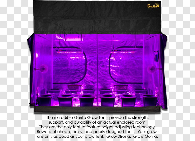 Growroom Grow Light Hydroponics Box Light-emitting Diode - Pink Transparent PNG